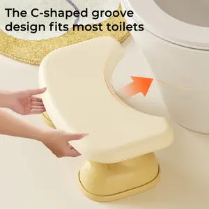 UFORU Squatting Toilet Stool Non-slip Bathroom Step Stool For Adults and Children Relieves Constipation and Hemorrhoids Cream White/Red Available