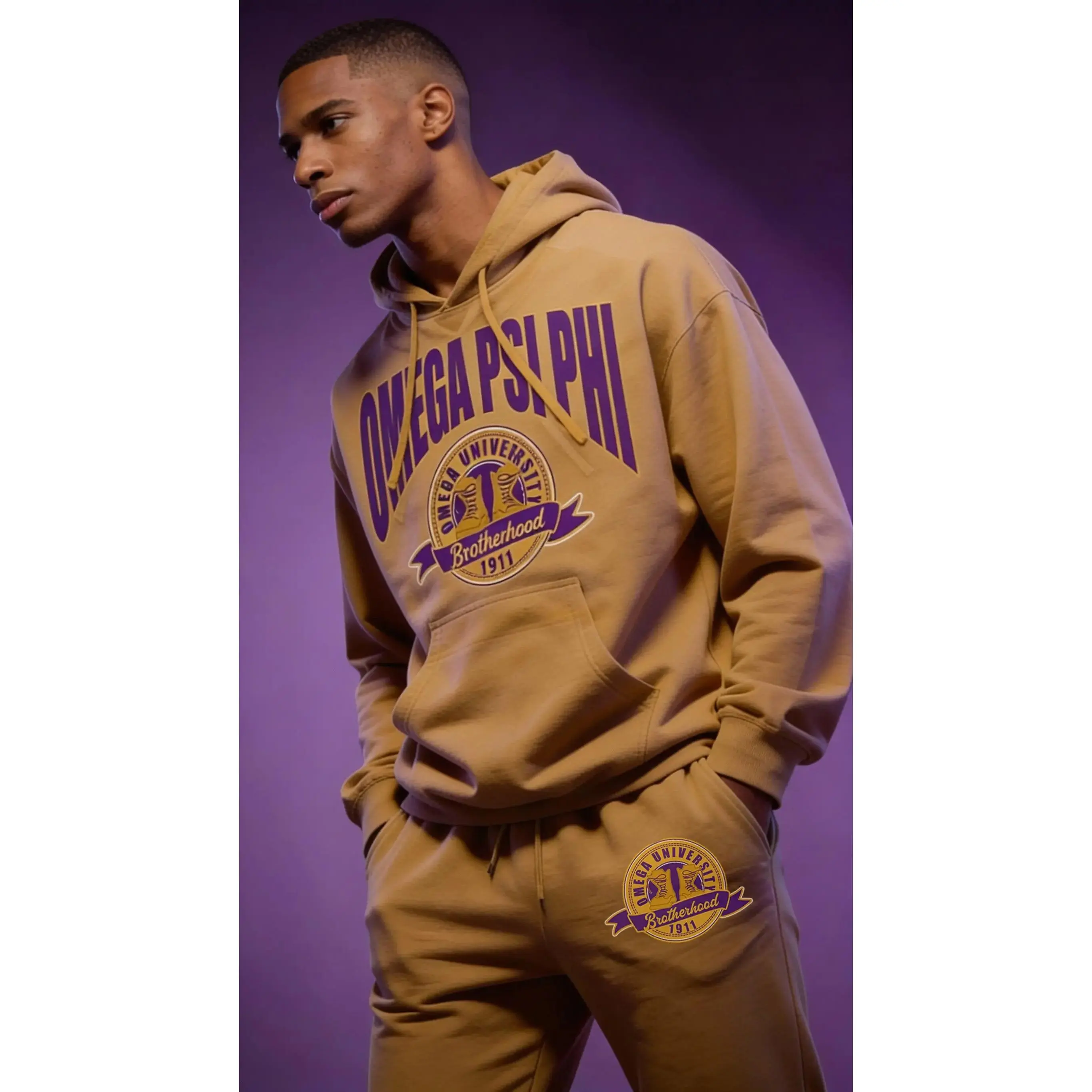 Omega Psi Phi Fraternity - Hoodie & Jogger Set | Outfit