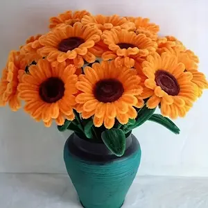 299 Piece Nylon Iron Pipe Cleaning Brushes, Sunflower Bouquet Fluffy Stems, Ideal for DIY Crafts, Customized Craft Supplies Set
