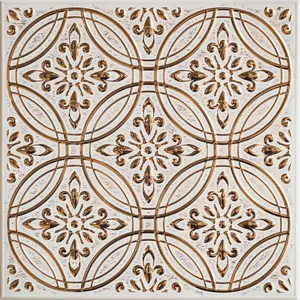 Wall Wear 10-Pack Peel and Stick Metal Tiles – Pastel Painted Gold