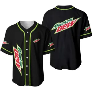 Mountain Dew Baseball Jersey, Beer Summer Jersey Collection, Custom Jersey