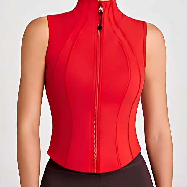 QUEENIEKE Women's Sleeveless Crop Shirts Summer Vest Workout Zip Up Tank Tops Running Athletic Shirt Yoga Camis Jackets Sportswear Gymwear Sports Yoga Tanks Sporty Summer Top
