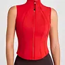 QUEENIEKE Women's Sleeveless Crop Shirts Summer Vest Workout Zip Up Tank Tops Running Athletic Shirt Yoga Camis Jackets Sportswear Gymwear Sports Yoga Tanks Sporty Summer Top