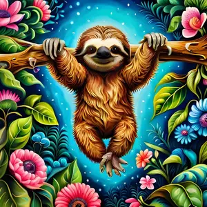 Cartoon Animals Pattern Diamond Arts Colorful Painting Kit without Frame, DIY 5D Diamond Arts Crafts Kit, Wall Art Decorations for Home