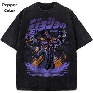 Jotaro Kujo Star Platinum JoJo Anime Shirt - Vintage Graphic Tee - Unisex S-3XL - Menswear & Womenswear - Streetwear Tops - Casual Cotton Crewneck Shortsleeve Tshir