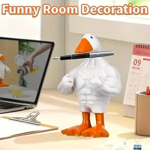 1 3D printed magnetic muscle duck or goose desktop decoration, suitable for office, living room, bedroom, gym decoration, parties, birthdays, carnivals, Christmas or New Year celebrations