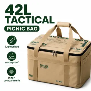 42L Large Capacity Storage Bag — Outdoor Camping Picnic Bag, Portable Waterproof Thickened Wear-Resistant Bag, Multifunctional Picnic Storage Bag, Recommended for Camping Parties, Suitable for Utensils and Trunk Organization