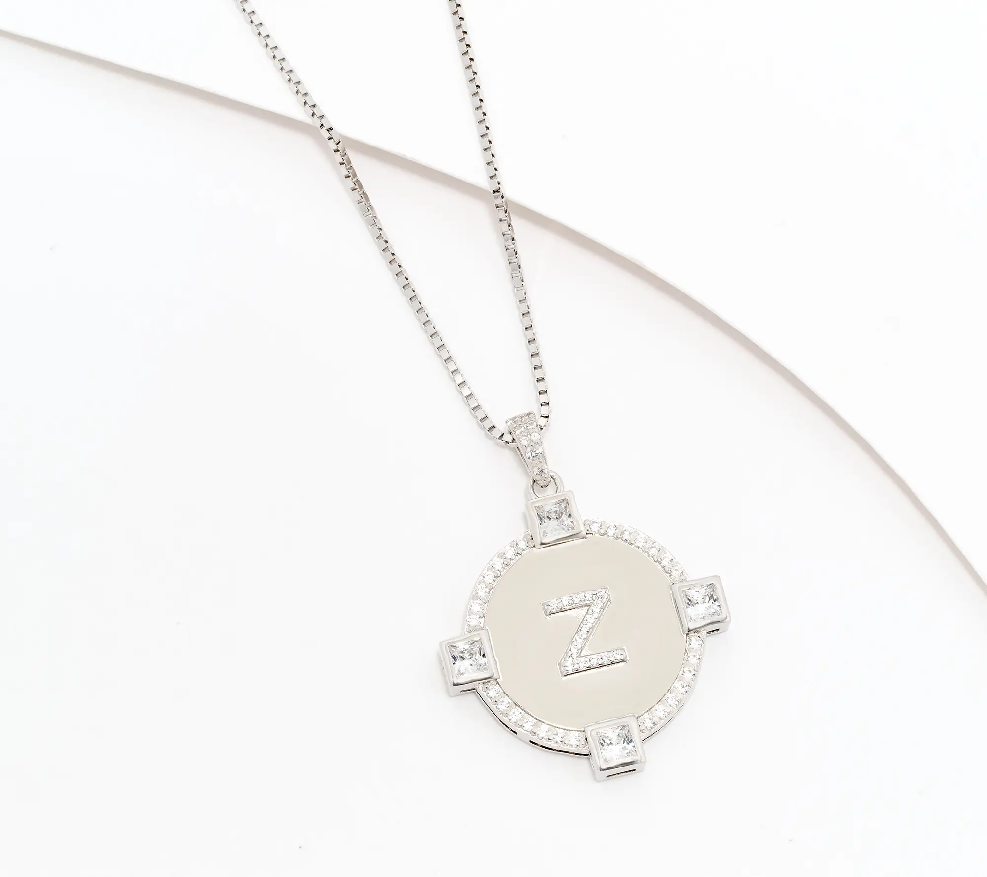 Diamonique x Kathy Levine Initial This Necklace, Sterling Silver
