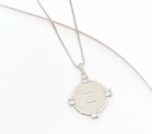 Diamonique x Kathy Levine Initial This Necklace, Sterling Silver