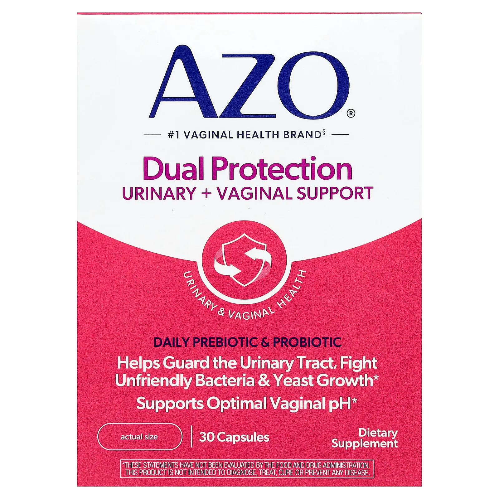 AZO Dual Protection, Daily Prebiotic & Probiotic, 30 Capsules
