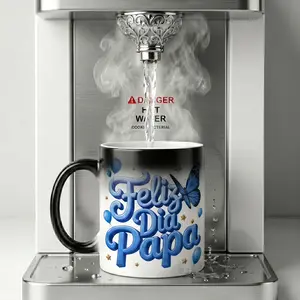 "Feliz Dia Papa" Color Changing Mug |     Regalo Para Papá Secret Heat Reveal Magic Coffee Cup, Best Spanish Father's Day Gift for Dad Father in Law from Daughter Son, 11oz Heat Sensitive Ceramic Drinkware