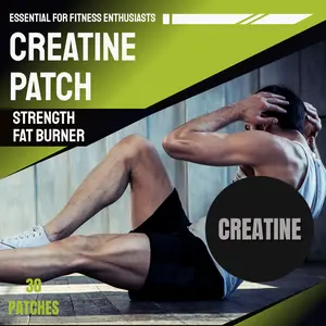 BestQueen Creatine Patch Fitness, Creatine Patch Fitness Daily Supplements,Non-GMO,Plant Extracts,Vegan, Aids Skin Moisture,B6,Vitamin B12,Creatine,Magnesium,Aipha-Lipoie Acid,daily supplements,Non-GMO，Born in the USA,Healthcare