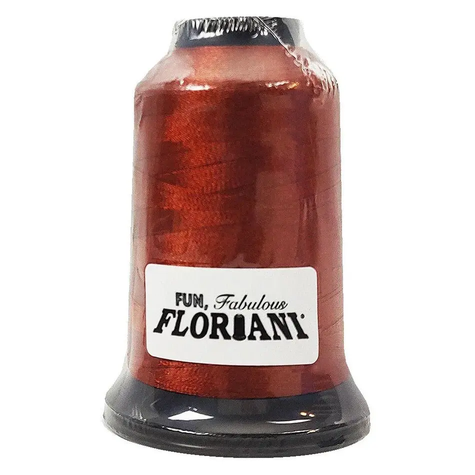 Floriani Polyester Embroidery Thread - 40 wt, 1000M/1100Yds, Bright, Refined Finish, Crisp Detail, Berkshire Brick, PF0786, Durable Stitching, Reliable Performance, Ideal for Monograms & Machine Embroidery