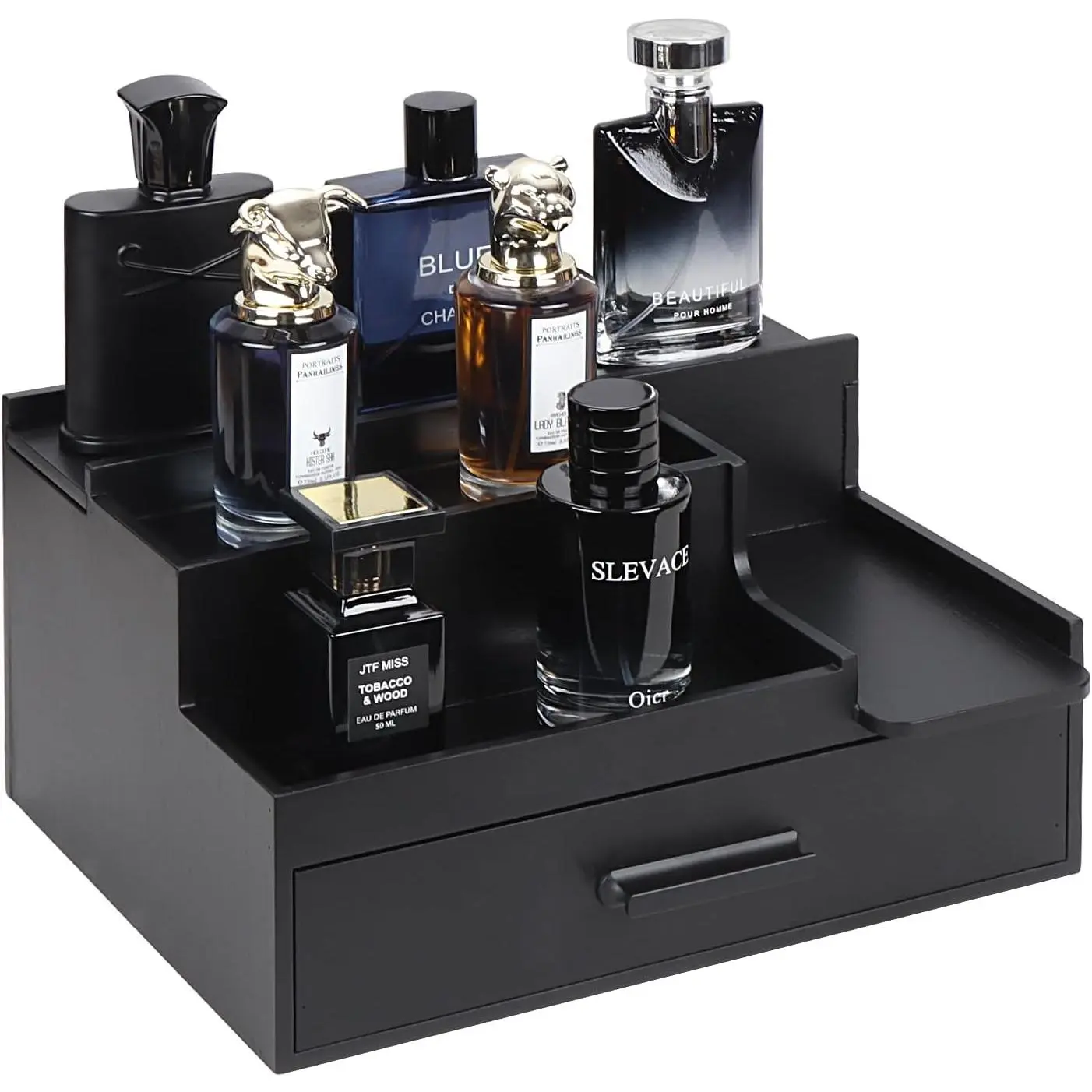 Colgone Stanbd Cologne Organizer for Men, 3 Tier Perfume Stand Holder with Drawer and ...