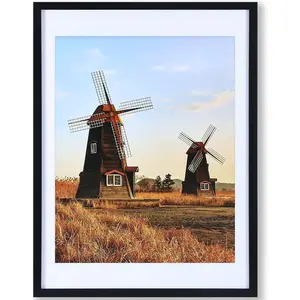 18x24 Picture Frame Black, Display Poster 16x20 with Mat or 18x24 without Mat, Plexiglass, Wall Gallery Frame for Artwork, Vertical or Horizontal Display, Single Pack Decor Photo Decoration