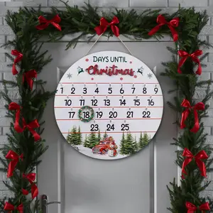 Rustic Christmas Countdown Advent Calendar Round Wood Design for Holiday Decor Gift Wooden EcoFriendly Christmas Countdown 2026