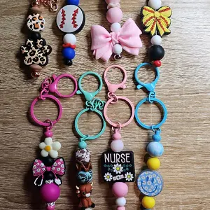 Beaded Keychains with Assorted Designs and Colors for Stylish Accessory