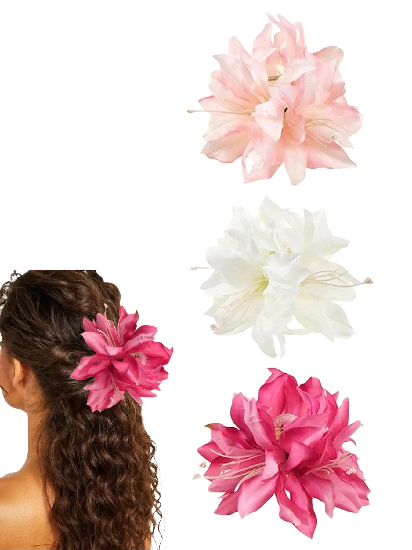 Simulated flower grab set, Bohemian style hair accessories, ladies' casual fashion accessories, Hair Flower Clips