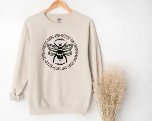 Bee Something Sweatshirt, Positive Quotes Shirt, Be Kind, Stay Positive, Fun, Confident, Happy, Wild, Joyful Crewneck, Motivational Sweats Best Price