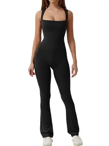 Snatched Flared Push-Up Sleeveless Women's Jumpsuit Fitted Womenswear