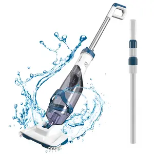【10-OFF!!!】ENHULK Handheld Rechargeable Pool Cleaner with Telescopic Pole 18.5 Gallons/Min Suction for Above Ground Pools Leaves Debris Removal