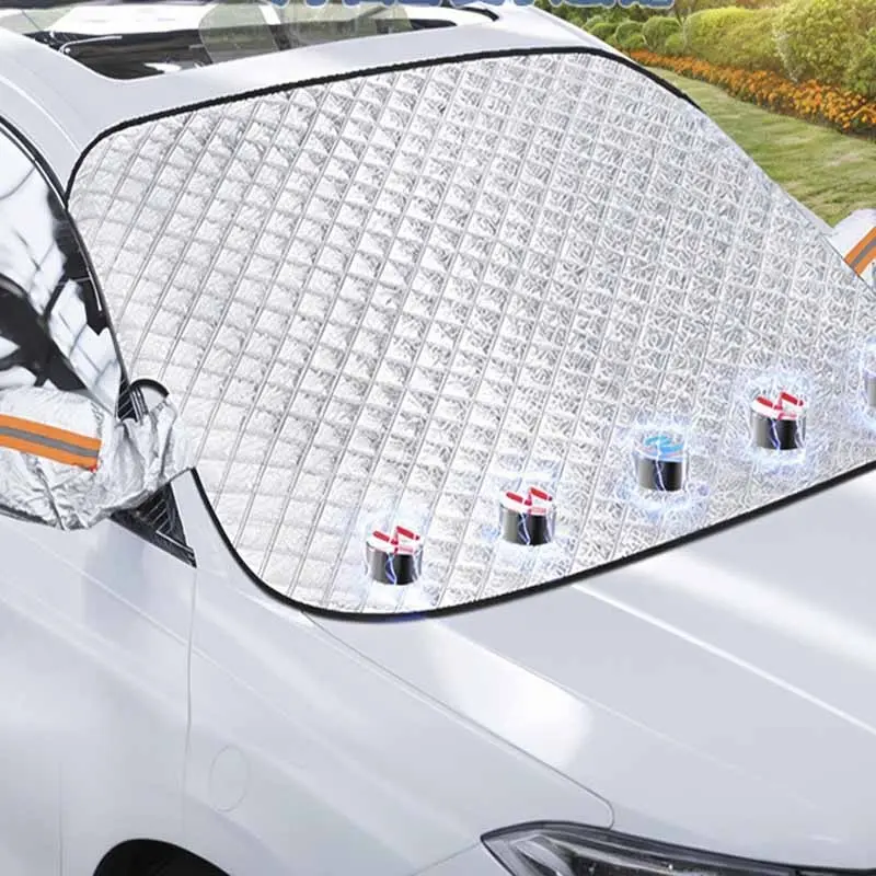 Frost Guard for Vehicles 1PCS Magnetic Car Sun/Snow Shield UV Protection Windshield Cover Anti-Scratch Half Prevent Ice Sun Shade