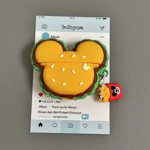 Cute Hamburg Cartoon Case for Apple AirPods 4 Bluetooth Wireless Earphone Cover for Airpods Pro2 Pro 1 2 3 Silicone Case