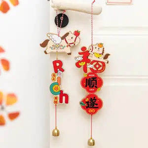 1pc Chinese New Year Decorations Horse Hanging Ornaments 2026 Chinese Year of Horse Pendants Horse Zodiac Animals Mascot for Spring Festival Blessing Souvenir Indoor/Outdoor Door Decorations ,Home Health Wealth Success Lucky Decor