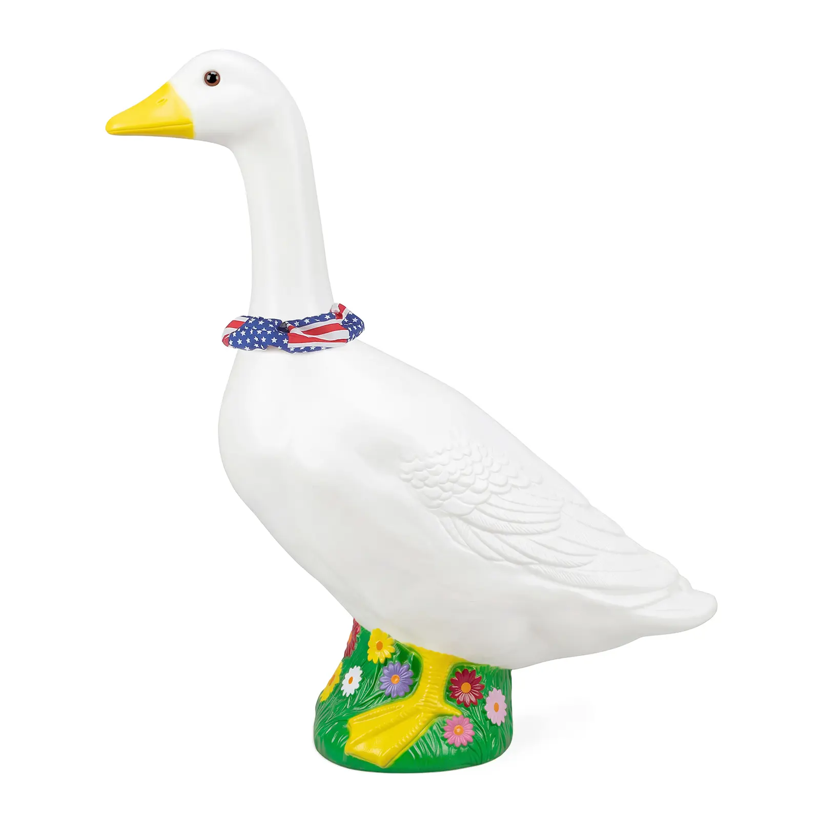 23-in Plastic Porch Goose Statue with 360° Rotatable Head, Floral All-Seasons Home Decor Figurine for Moms, Front Porch Ornament with Gift Box Packaging, Brings a Warm Whimsical Touch & Extra Stability on Windy Days