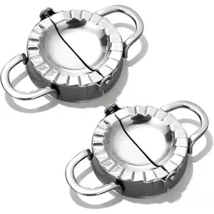 Stainless Steel Dumpling Ravioli Maker Press,2 Pack Pierogi Mold - Wonton Mould, Easy-tool for Dumpling Wrapper Dough Stamp Cutter Pastry Pie Making (2 pcs dumpling maker)