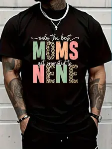 100% Cotton Great Moms Get Promoted To Nene Birthday Gift For Grandma T-Shirt Women's Men's Graphic Tee Crew Neck summer vacation Tops