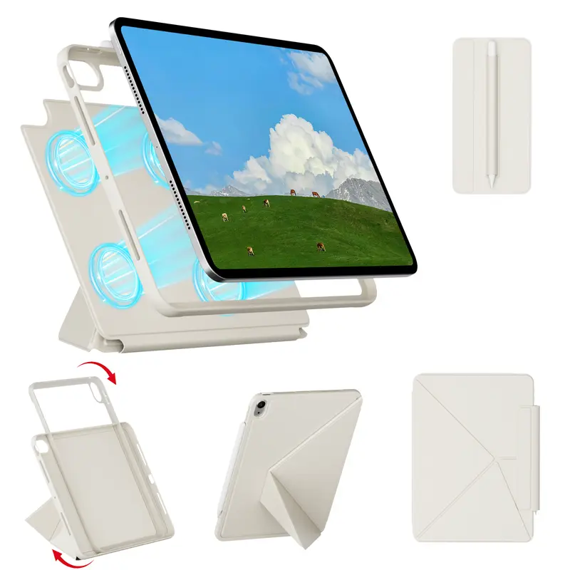Kenke Multi-Angle Foldable Detachable Magnetic Split iPad Case - Pencil Sleeve, Portrait/Landscape Use, Shell Protection - Tablet Accessory for iPad Air 11" M3/M2 (2025/2024), Air 5th/4th Gen 10.9" (2022/2020), 11th/10th Gen 11"/10.9" (2025/2022)