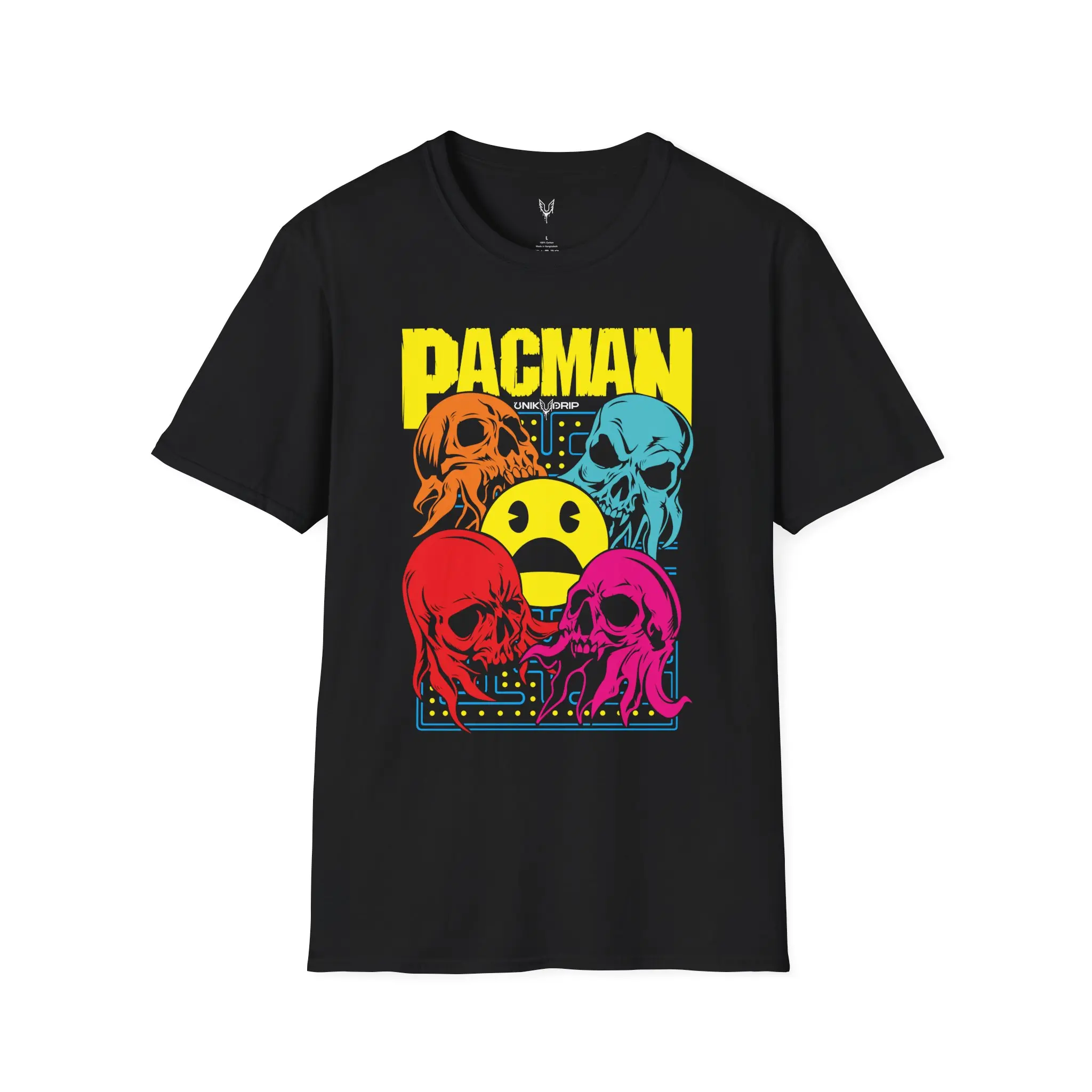 Retro Pacman Skulls Unisex Softstyle T-Shirt