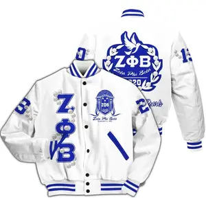 Zeta Phi Beta Varsity Jacket, Z Phi B Pearl Girls White 1920 Sorority Letterman, Personalized Greek Life Sisterhood Apparel, Premium Member Gift