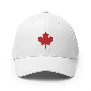 Canada Hat | Canadian Maple Leaf Hat | Proud To Be Canadian Closed-Back Premium Flex Fit Ball Cap | Comfortable Baseball Hat EMBROIDERED