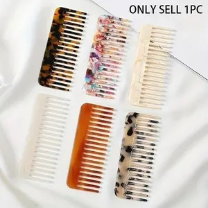 1/20pcs Acetate wide-tooth hair comb portable makeup comb, suitable for all hairstyles, ladies' gift, does not hurt the scalp and massages the scalp, various colors of hair combs, Hair Detangling Comb