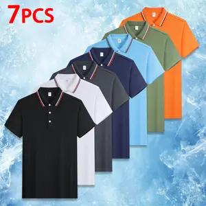 Everyday Essential Mens Striped Collar Polo Shirts Comfortable Breathable Short Sleeve Collared Shirts for All Occasions Daily Wear