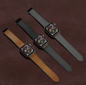【Live Exclusive】Magnetic Leather Watch Band Compatible with Apple Watch Band 49mm 46mm 45mm 44mm 42mm 41mm 40mm 38mm Genuine Leather with Magnetic Buckle Replacement Strap for Apple Watch Ultra Series Accessories Wearable Adjustable Silicone Electronic Ga