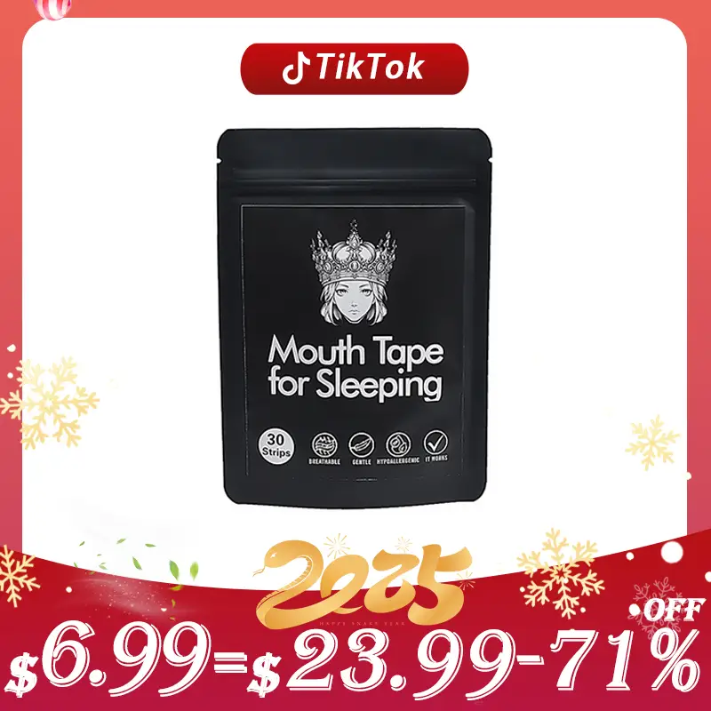 Upgraded Mouth Tape - 30 Count | Extra Strong Adhesive | Premium Breathable Fabric | All-Night Comfort for Sleep & Sports | Ergonomic Lip Seal Design