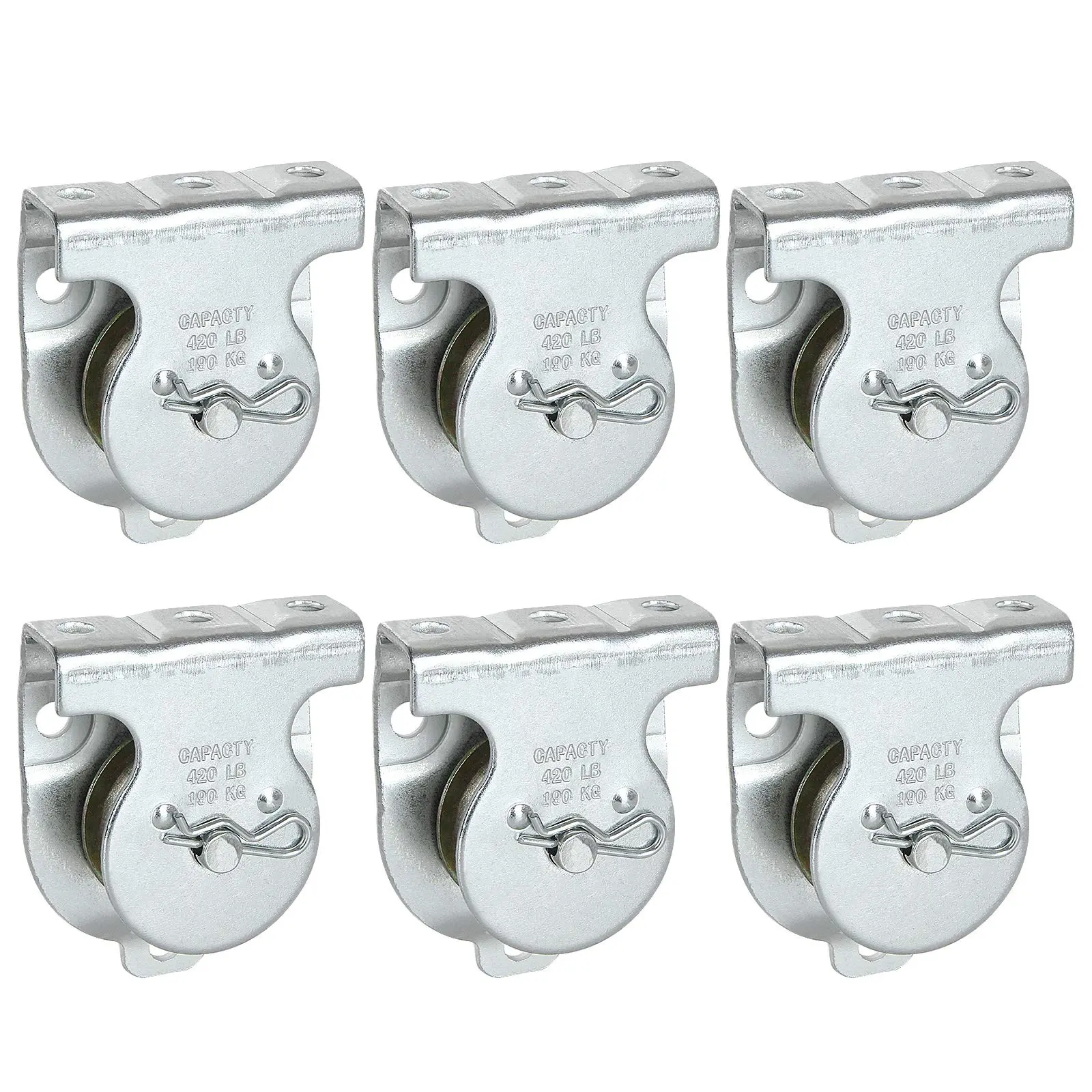 6 Fixed Pulley  Zinc Plated 1-1/2 Inch Cable Pulleys Small With Screws Holes Wall Mount Rope 421 Lbs Capacity Fit 3/8 Wire Or For Lifting