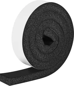 Foam Strips with Adhesive, 2 Inch Wide X 1 Inch Thick, Neoprene Weather Stripping High Density Foam Closed Cell Tape Seal for Doors and Windows Insulation, Total 6.5 Feet Long CloudBuyer