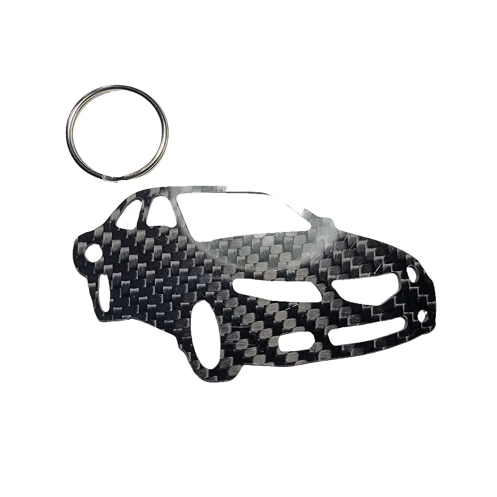 Carbon Fiber keychain for Acura TSX (2004-2008) Inspired Keychain Lanyard 3d front stance view Glossy Twill