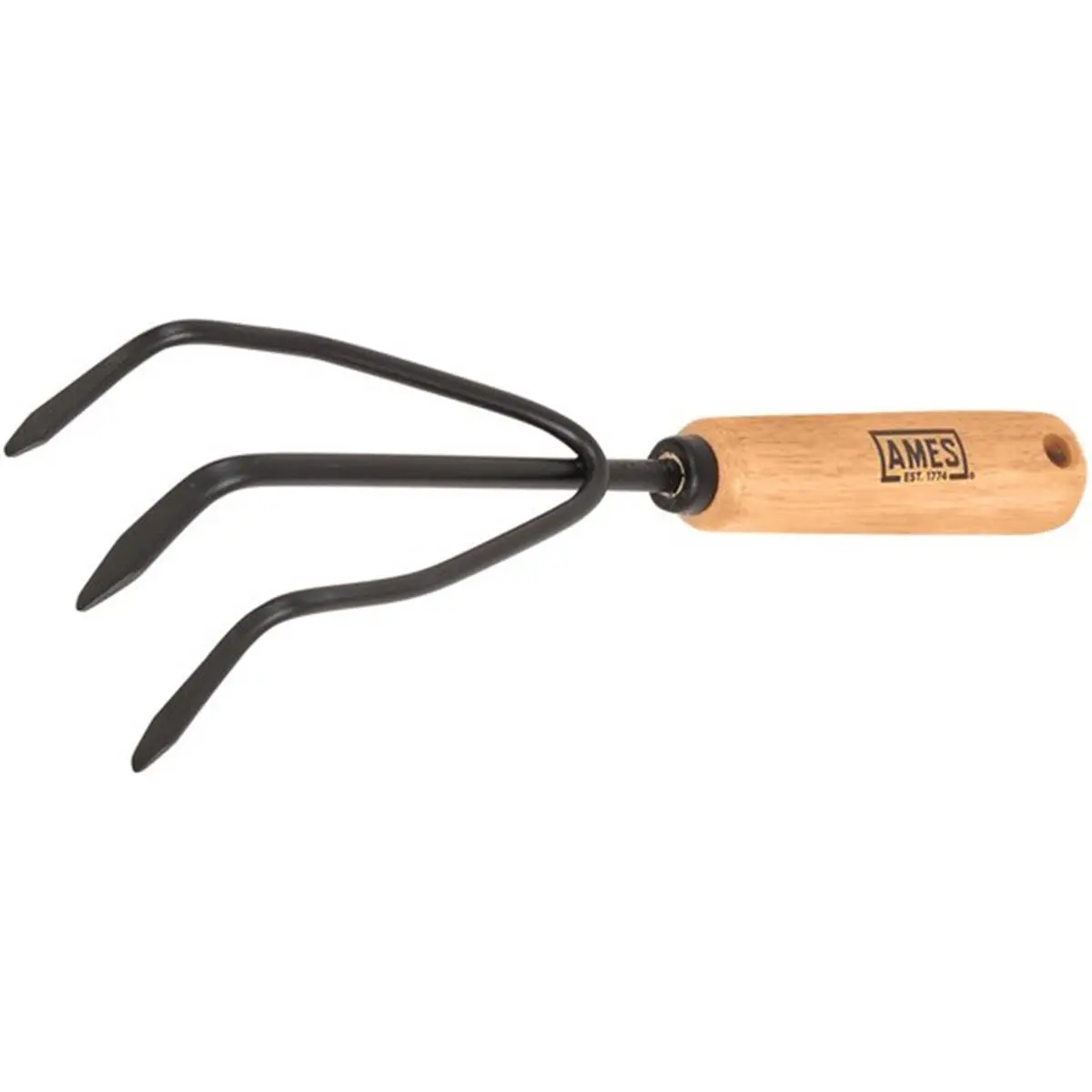AMES-True Temper 34925974 2446300 Hand Cultivator, Manual Weed Removal Tool, Hoes & Rakes with Wood Handle