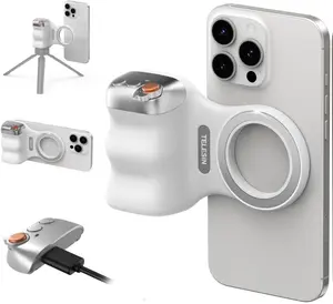 TELESIN Fun Shot Magnetic Phone Camera DSLR Style Shutter Grip for iPhone & Android with Anti-Drop Detachable Wireless Shutter Button 1/4" Screw Comfort Ergonomic Design