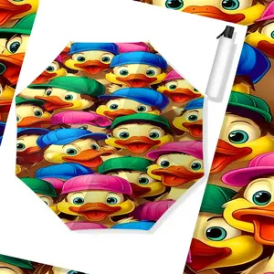 Cute Cap-Wearing Duck Umbrella, Rain & Sun All-In-One, Auto-Fold, Coating UV Protection, Kids' Sunshade, Gift for Girls & Boys