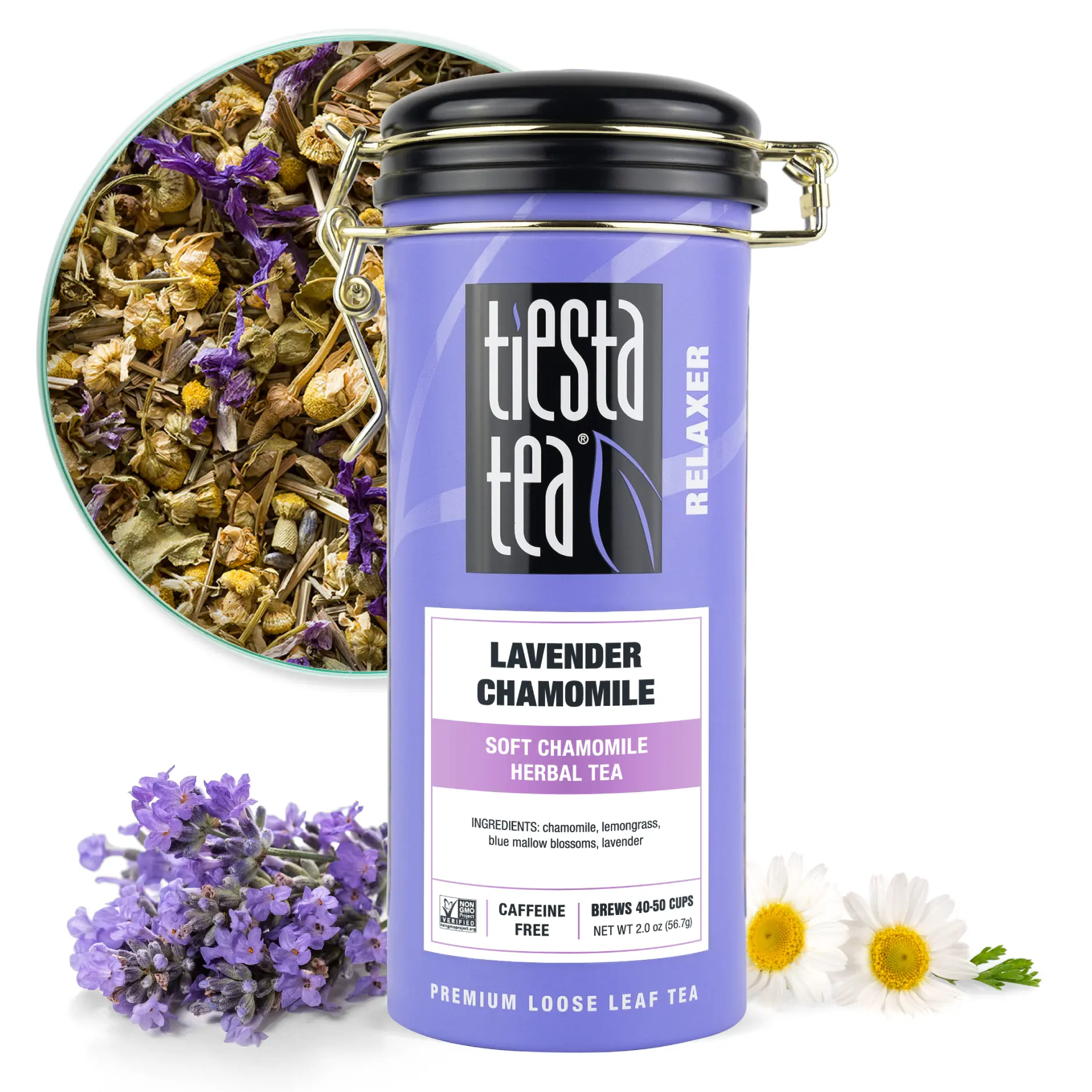 Lavender Chamomile Herbal Tea, Calming Caffeine Free Blend | Tiesta Tea