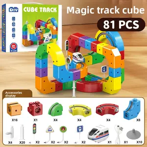 Magical Magnetic Track Car, 3D Magnetic Building Blocks Toy, Anti-Gravity Electric Track Train