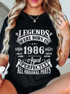 100% Cotton 39th Birthday Tee 39 Years Old Vintage Legends Born In 1986 T-Shirt