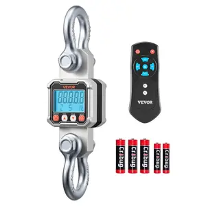 VEVOR Digital Crane Scale, 1100 lbs/500 kg Max Capacity, Heavy Duty Industrial Hanging Scale with Cast Aluminum Case LCD Display, 0.2 lbs Division 3 Unit Switch, Auto - Off Setting for GarageVEVOR Super Brand Day