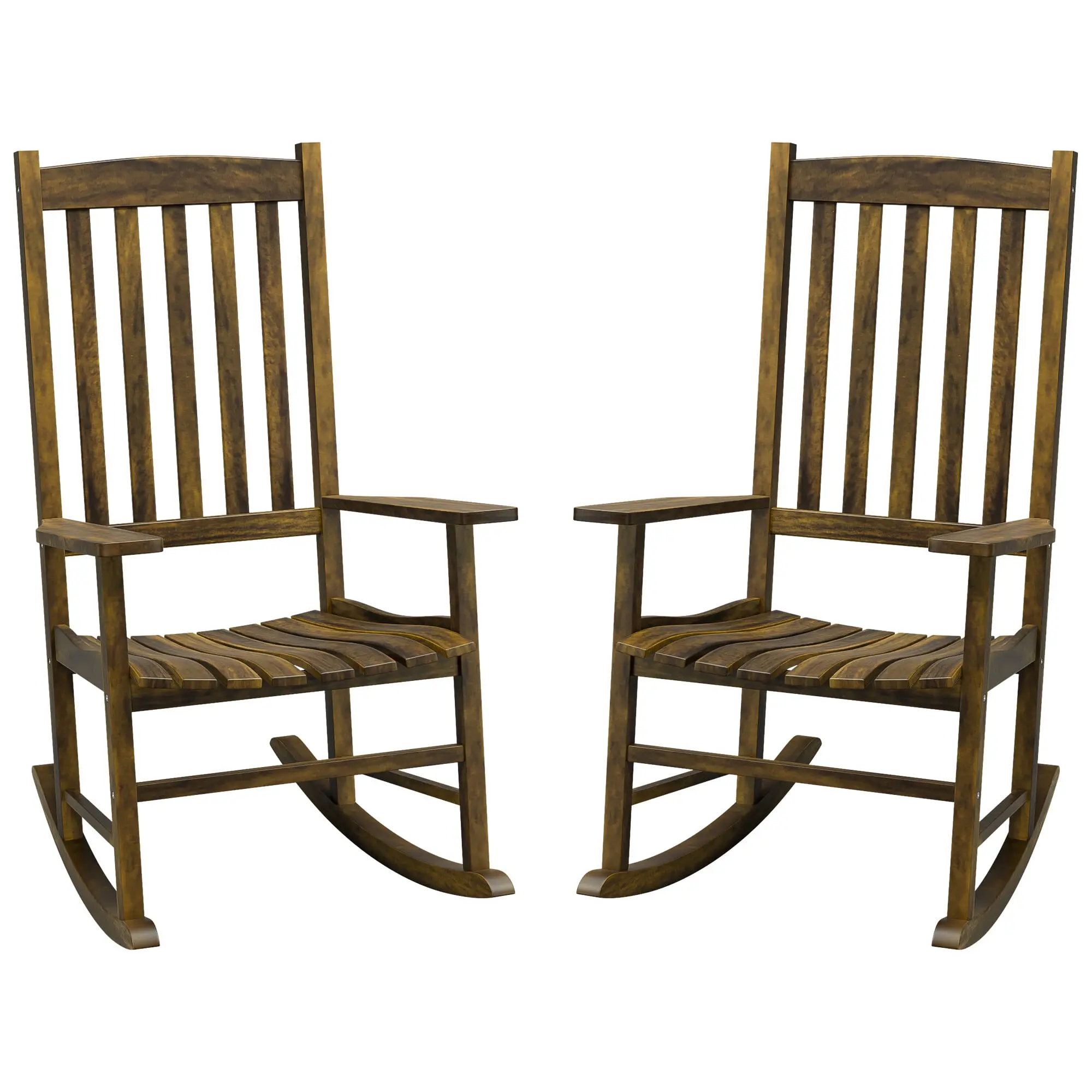 Segawe 2-Piece High Back Hardwood Porch Rockers - Outdoor Rocking Chairs with Durable Construction, Quick Assembly, Easy Maintenance for Patio Furniture,summerwins,outdoorfurnitureset